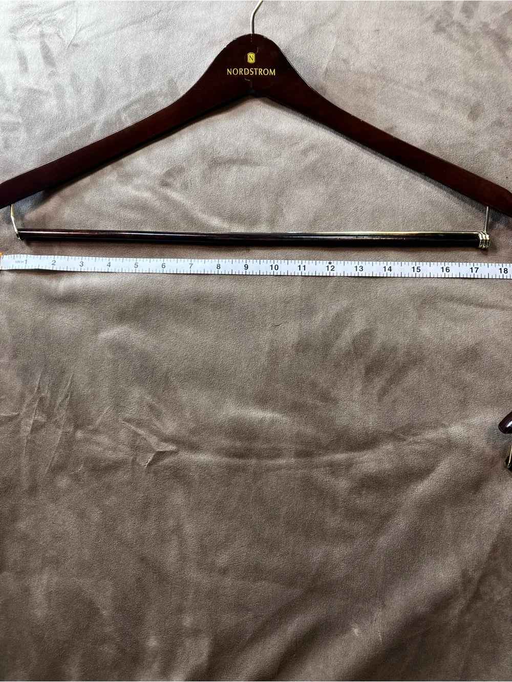 Nordstrom Mahogany Wooden Suit and Pant Hangers with Gold Logo